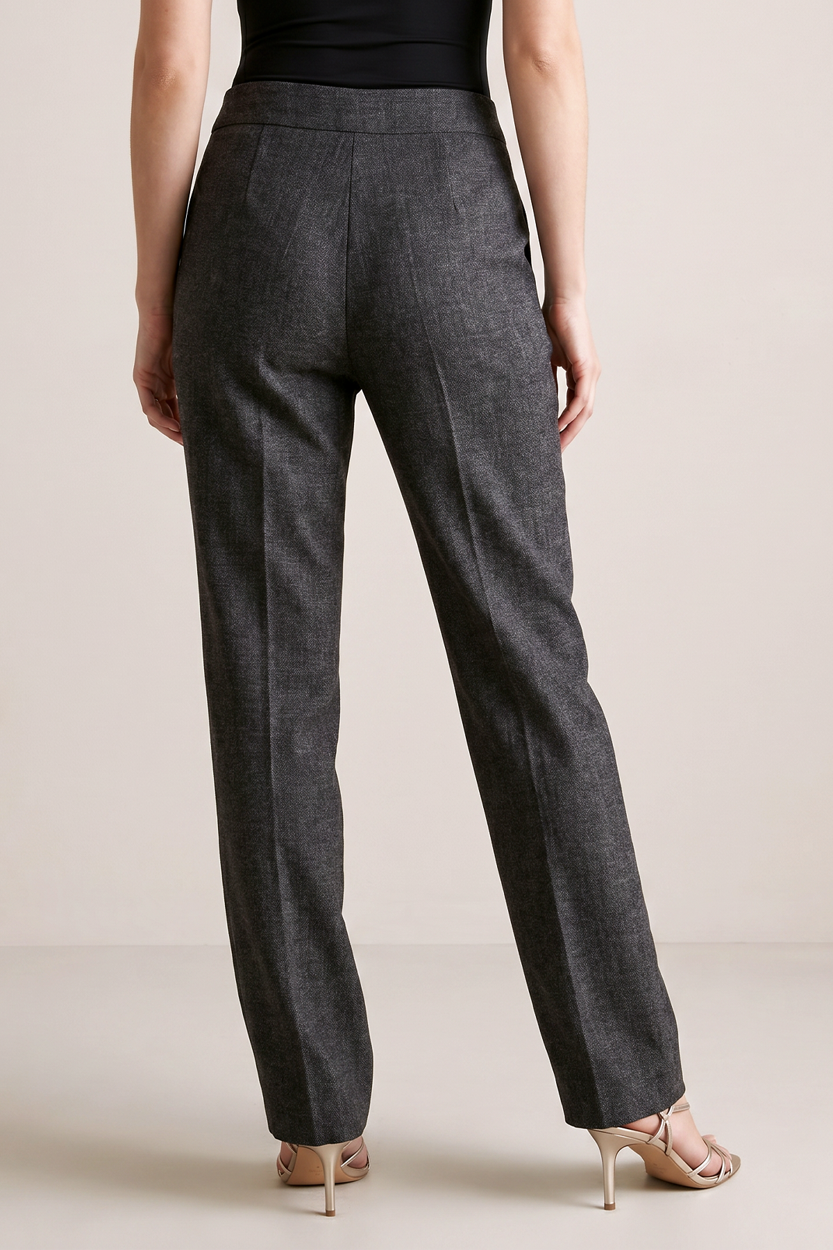 Pantalón Casual Negro en Poliéster para Mujer