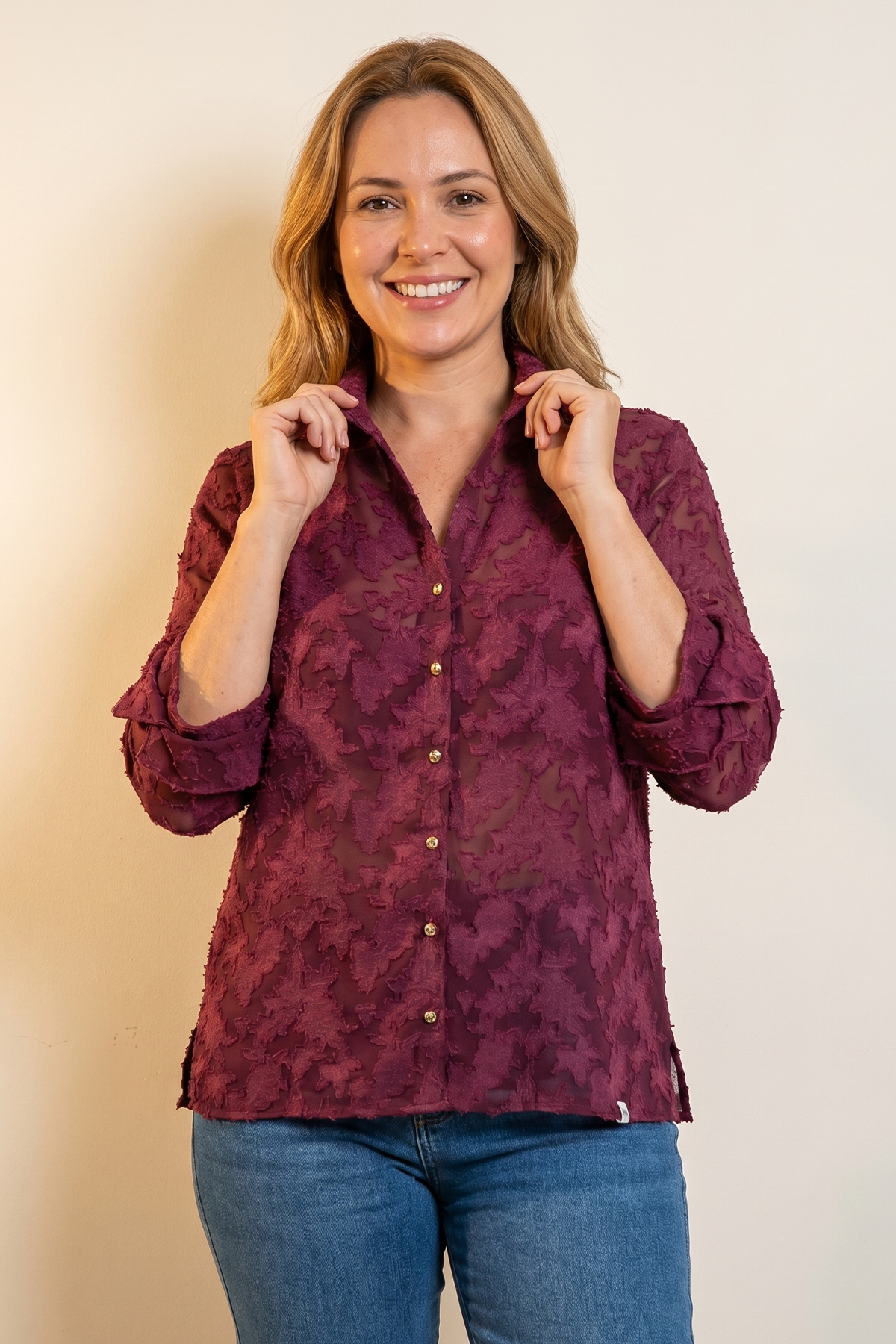 Blusa Vinotinto en Poliéster para Mujer
