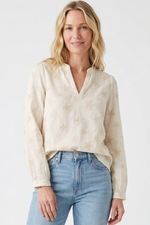 Blusa en algodón para mujer beige