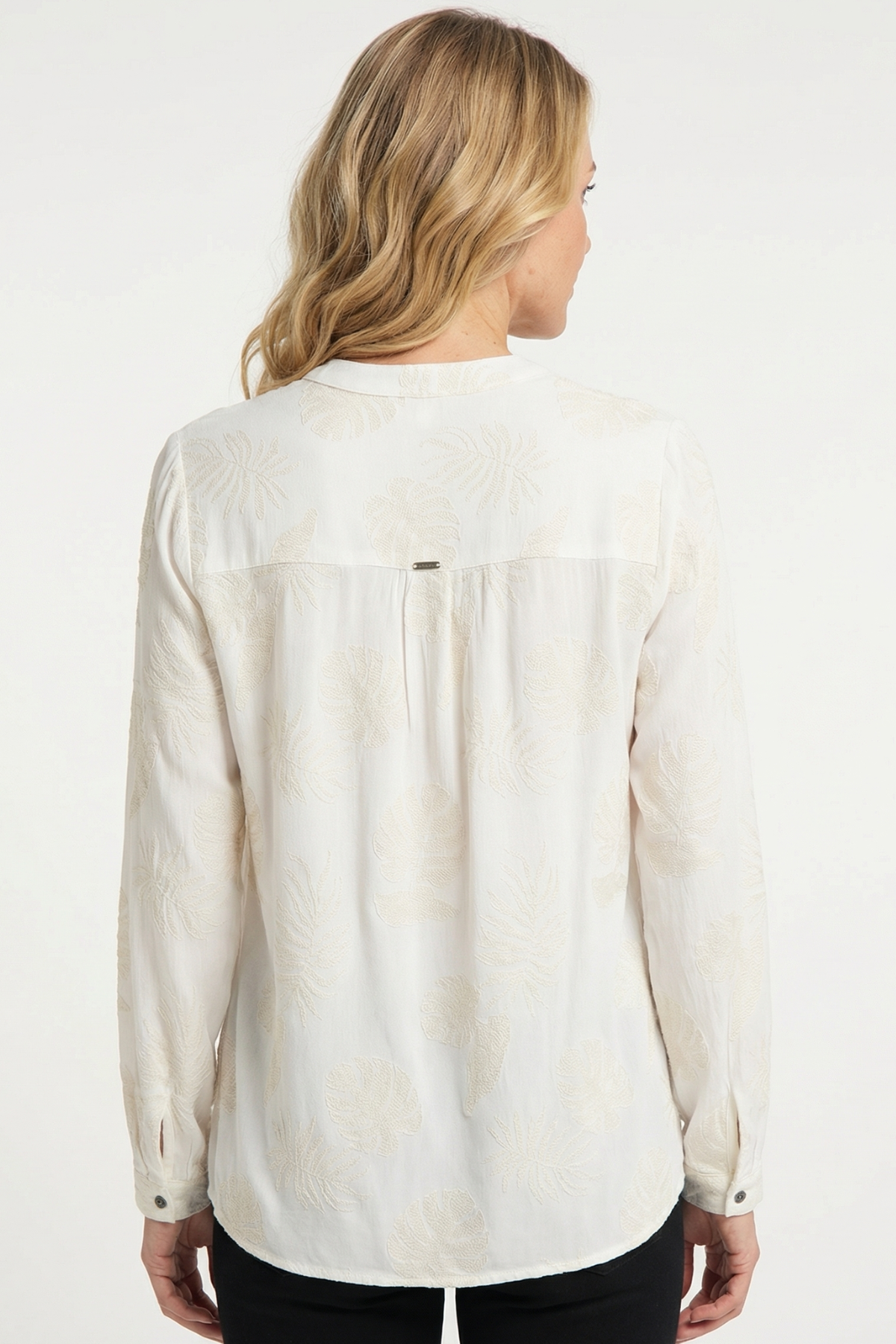 Blusa en twill para mujer crudo