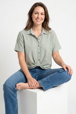 Blusa Cruzada Verde en Rayón para Mujer