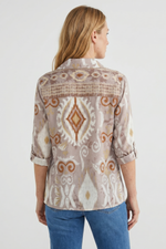 Blusa Estampada Café en Rayón para Mujer