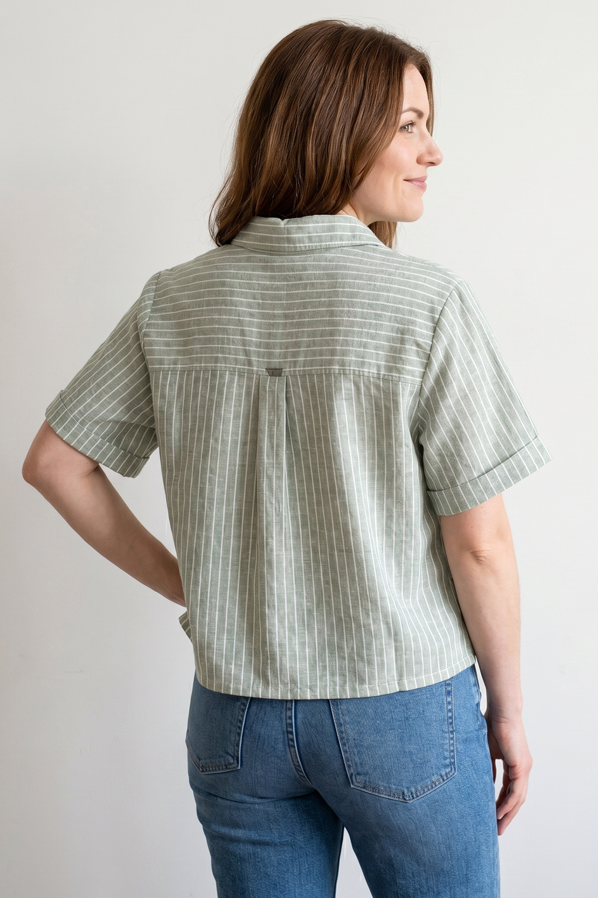 Blusa Cruzada Verde en Rayón para Mujer
