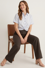 Pantalón Casual Café en Rayón para Mujer