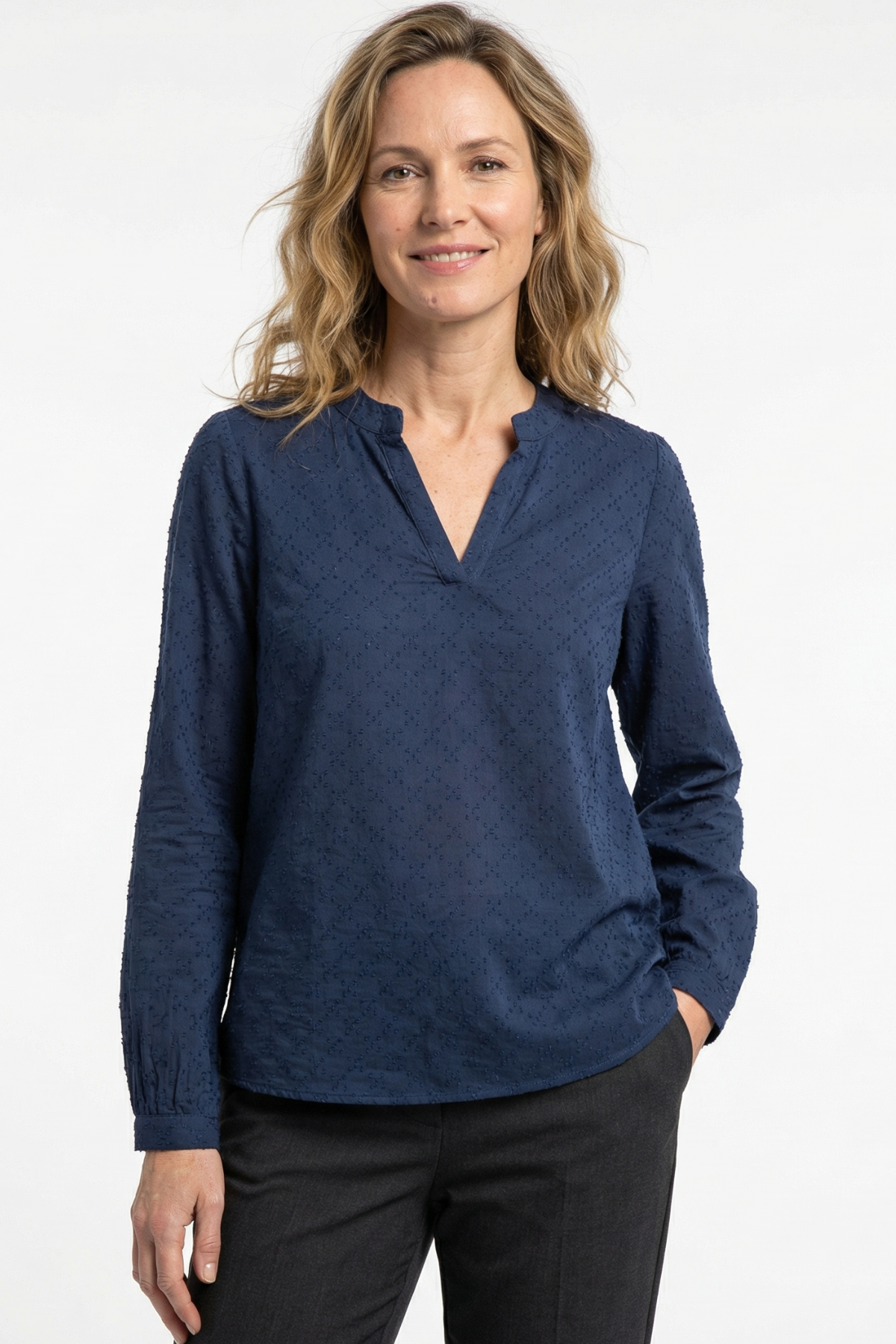 Blusa en algodón para mujer azul navy