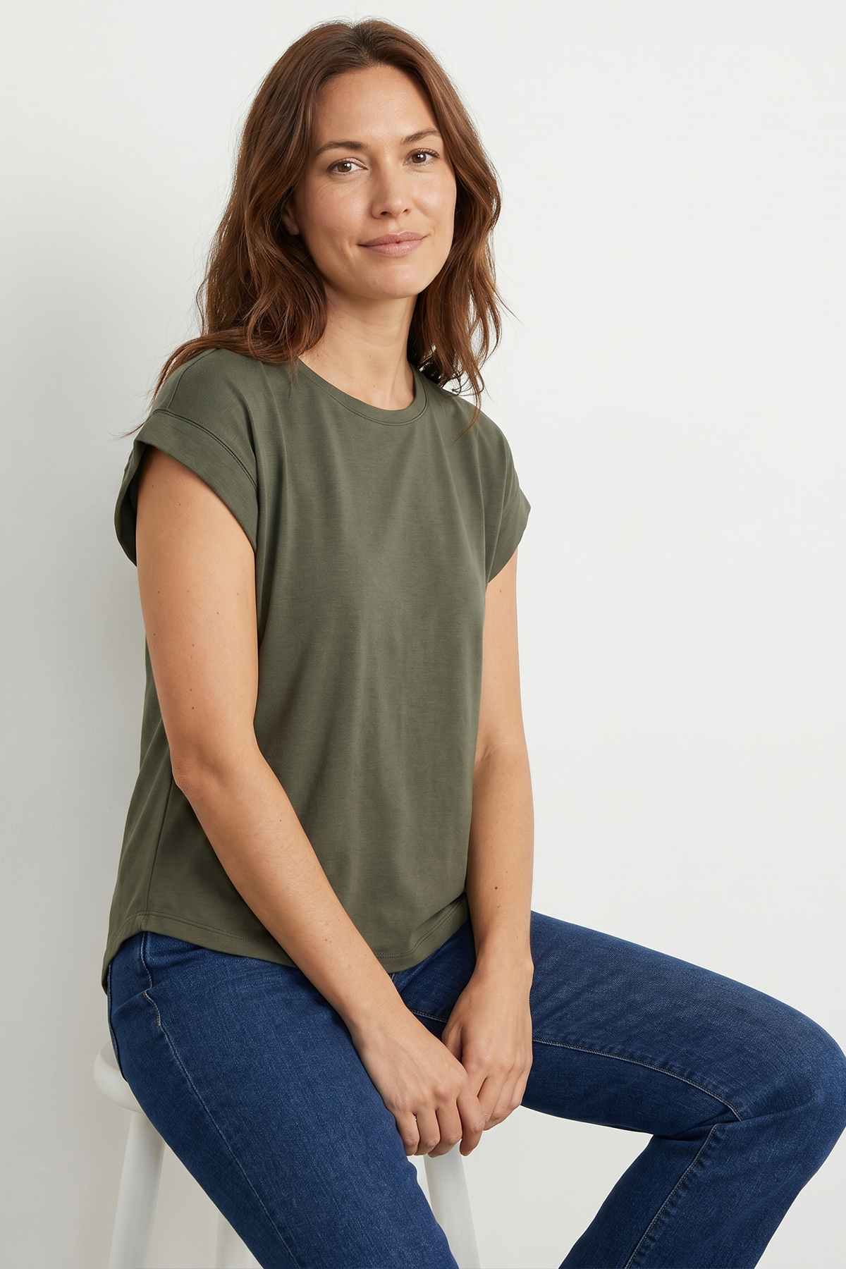 Camiseta Verde en Jersey para Mujer