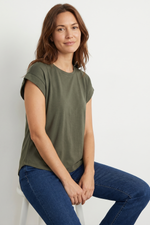 Camiseta Verde en Jersey para Mujer