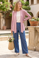 Cardigan en Viscosa Palo de Rosa Oscuro para Mujer