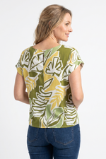 Blusa Estampada Verde en Rayón para Mujer