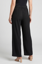 Pantalón Wide Leg Negro en Poliéster para Mujer