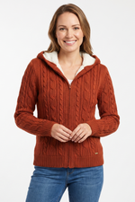 Sweater con Tejido de Punto en Acrílico Terracota para Mujer