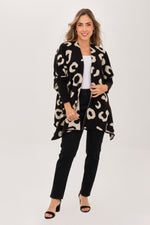 Ruana Animal Print Mangas Negro