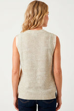 Chaleco artesanal tejido para mujer beige