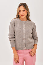 Suéter Cuello Redondo Lurex Taupe