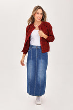 Suéter Cuello Redondo Lurex Rojo