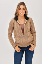 Chaqueta Trenza Taupe