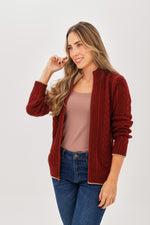 Chaqueta Trenza Vinotinto