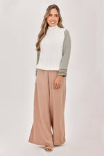 Chaleco Cuello Alto Trenza Crudo