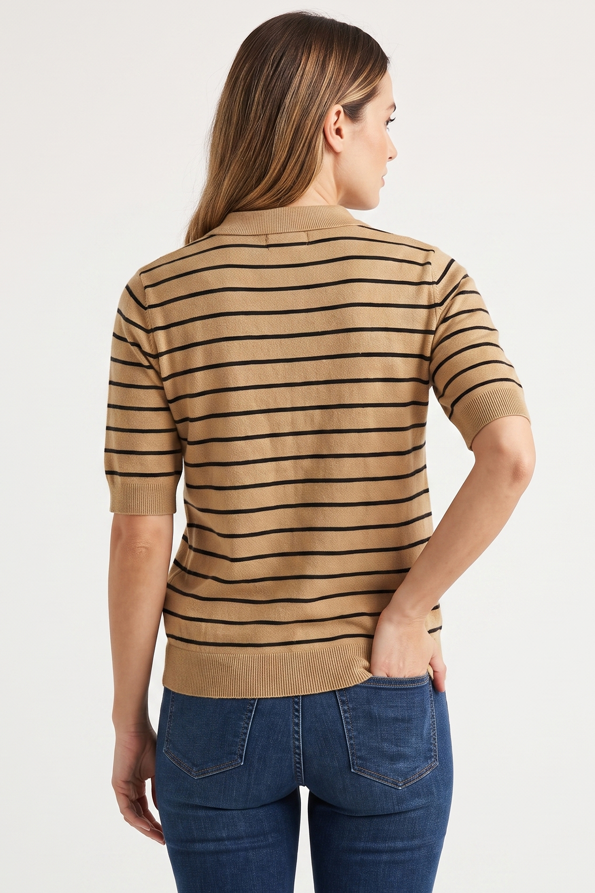 Camiseta en Acrilico Camel para Mujer