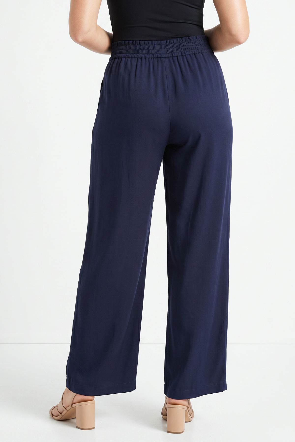 Pantalón Azul Oscuro en Rayón para Mujer