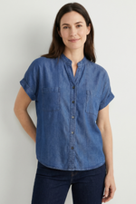 Blusa en Tencel Azul Oscuro para Mujer