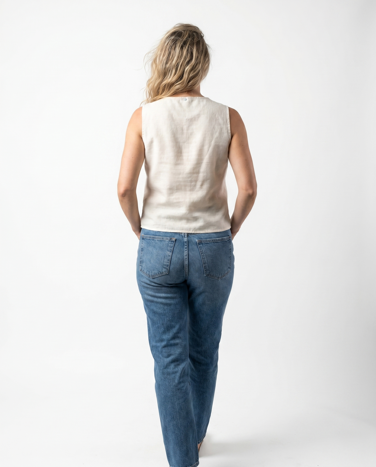 Blusa en algodón para mujer beige