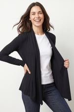 Cardigan en Viscosa Negra para Mujer