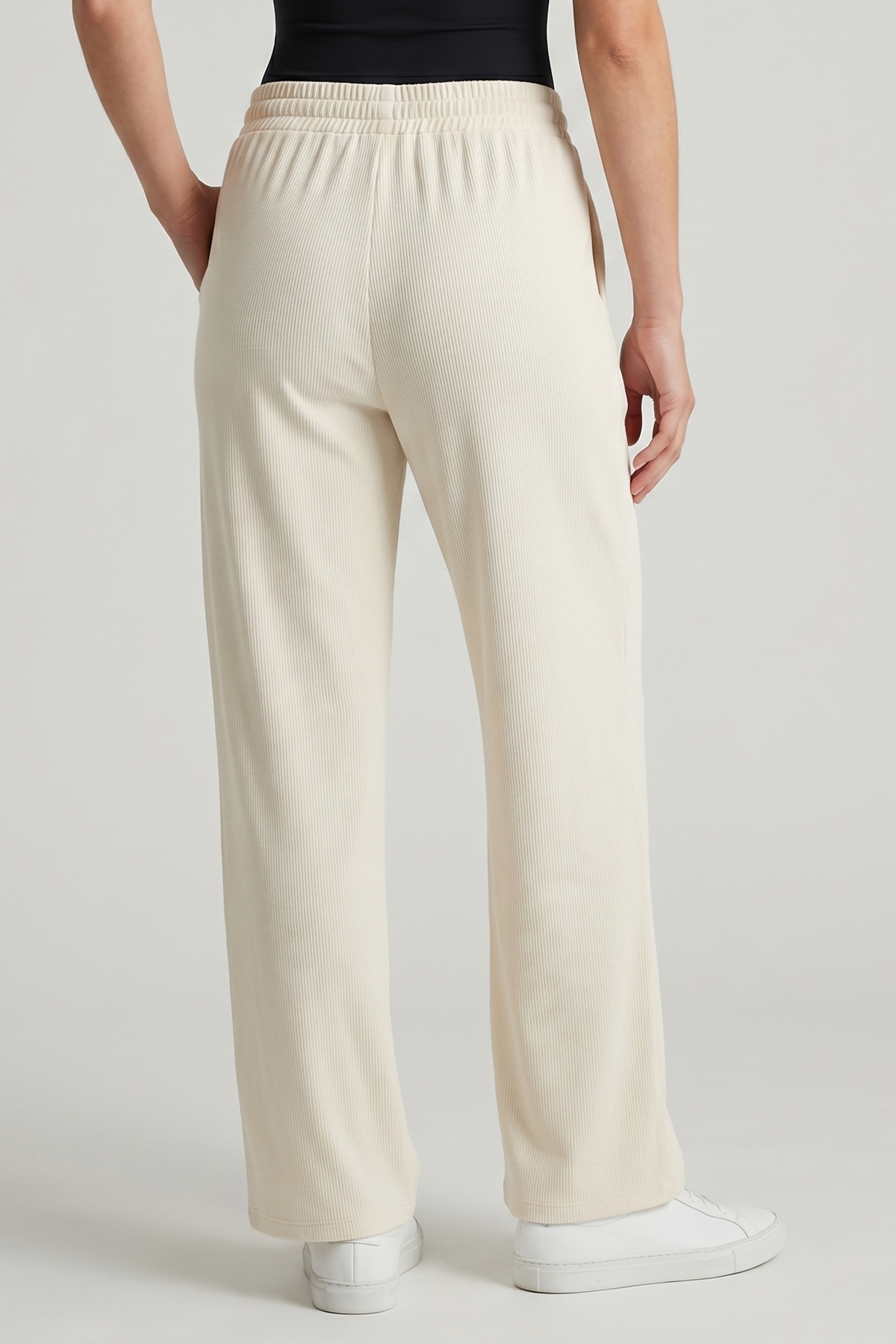 Pantalón en Licra Rib Beige para Mujer