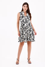 Vestido Manga Sisa Cuello Neru Ramas Crudo Para Mujer