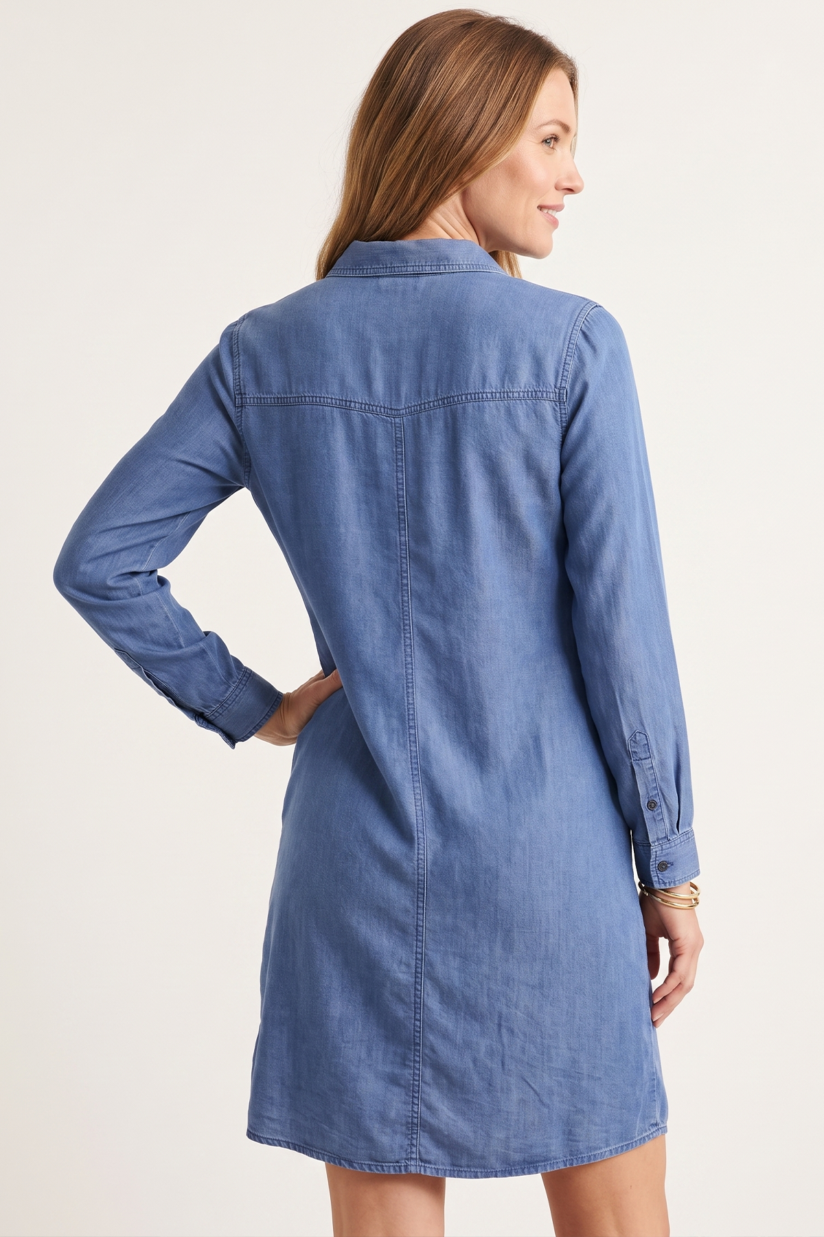 Vestido en Tencel Azul Medio para Mujer
