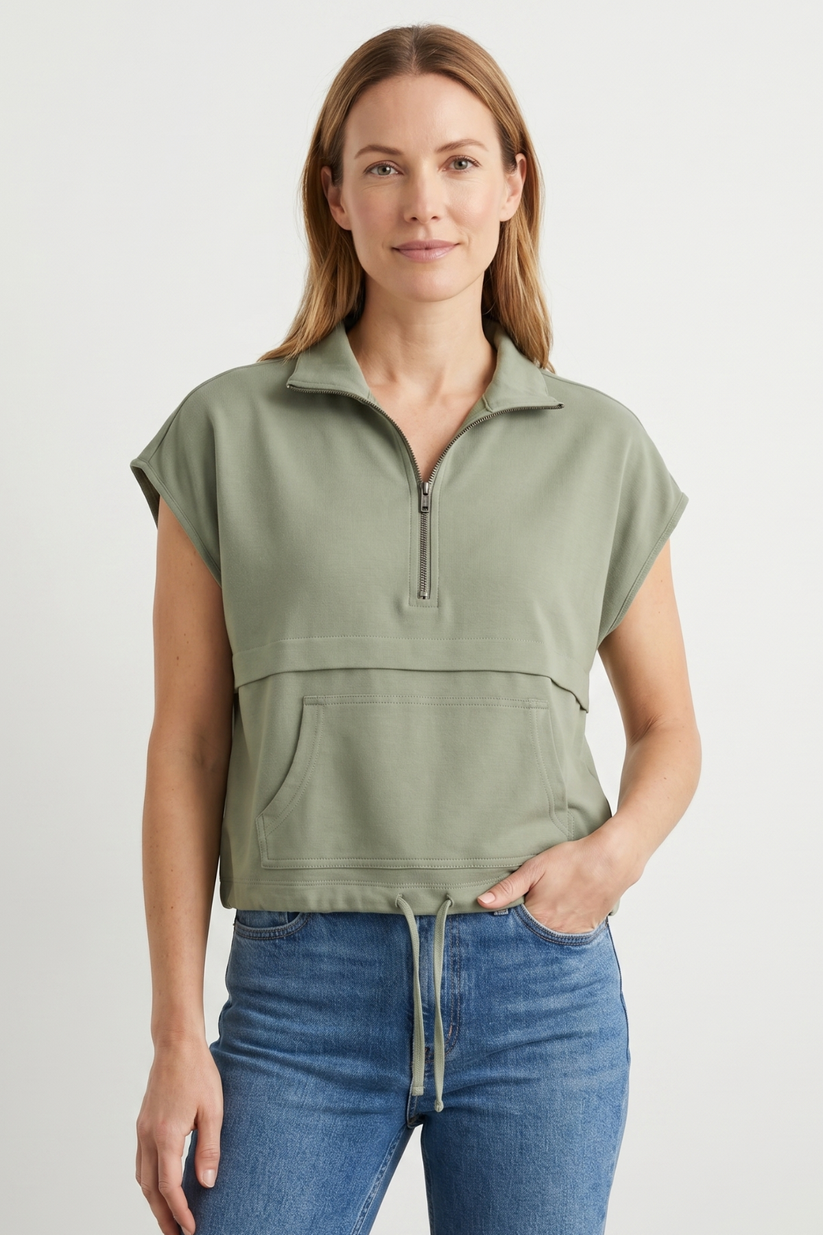 Blusa Verde en Chambray para Mujer