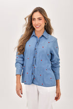 Blusa Manga Larga Bordado Corazón Rojo