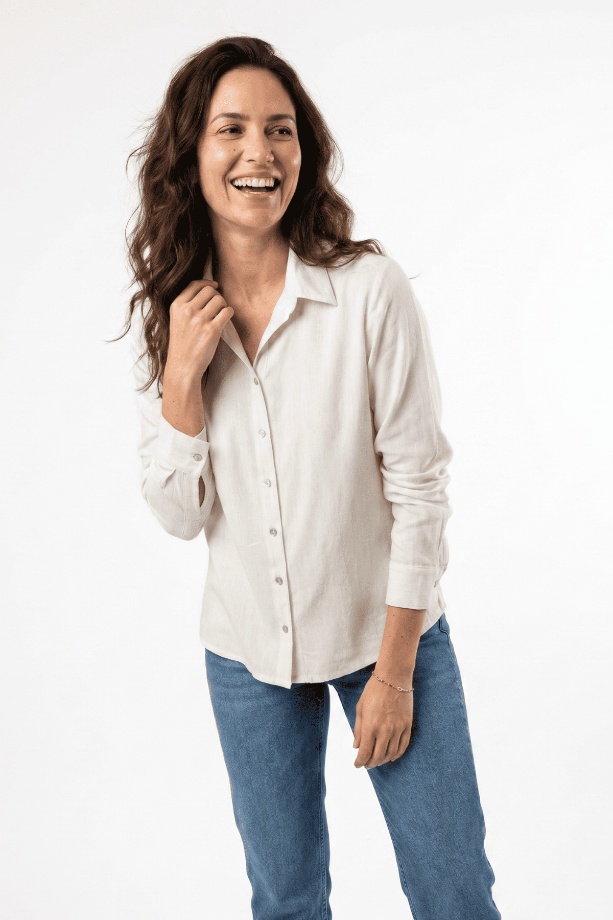 Blusa en lino para mujer crudo