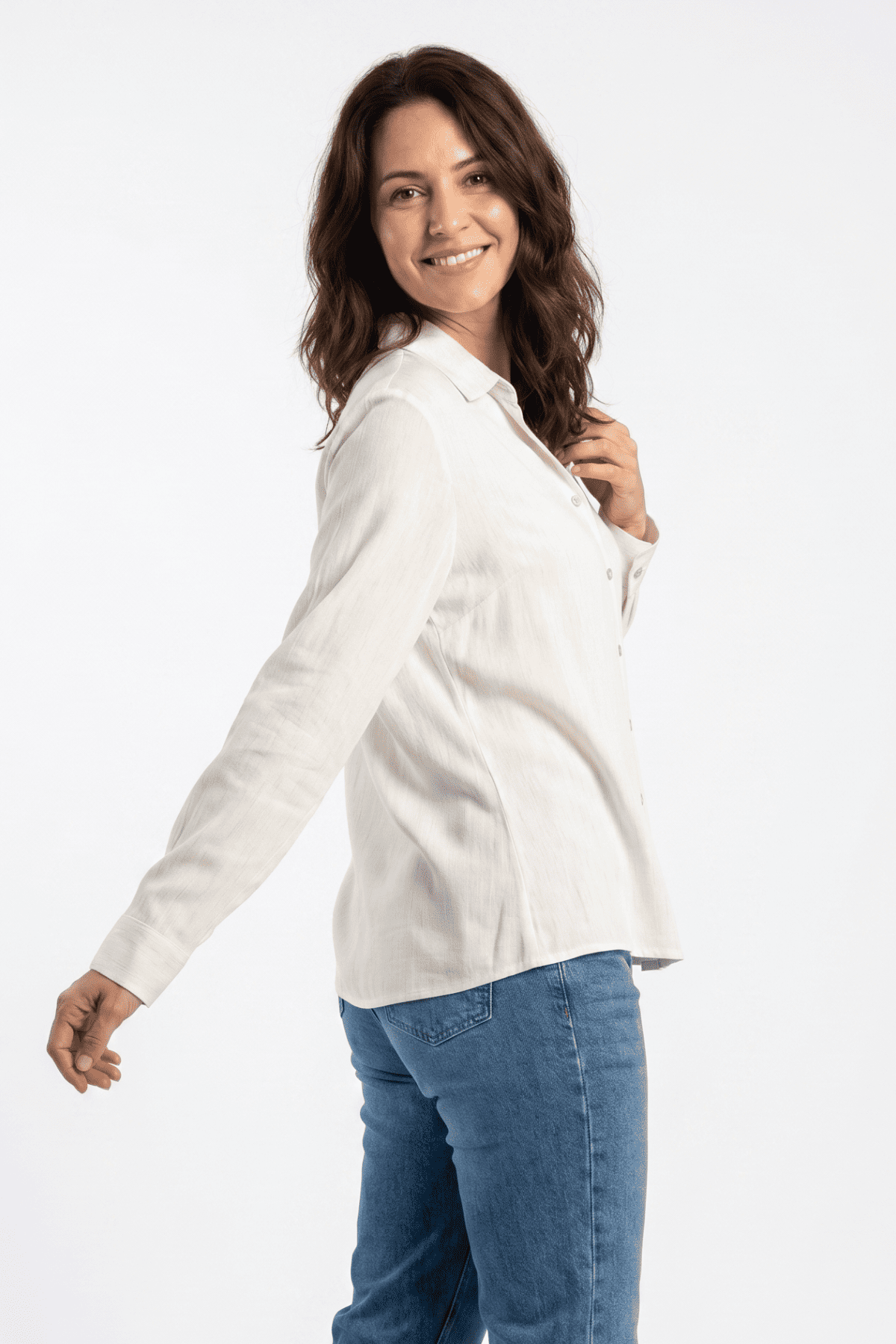 Blusa en lino para mujer crudo