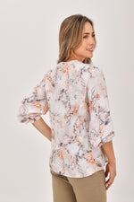 Blusa Manga Larga Media Perilla Estampado Verde Claro