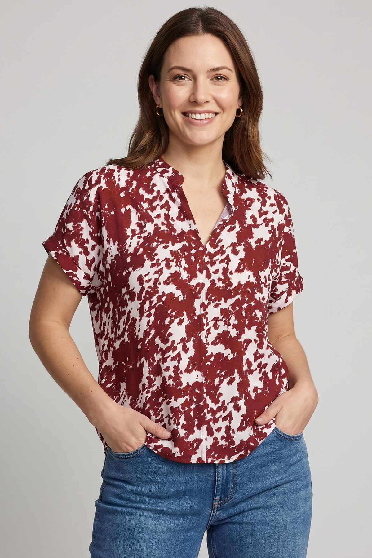 Blusa en Rayón Vinotinto para Mujer