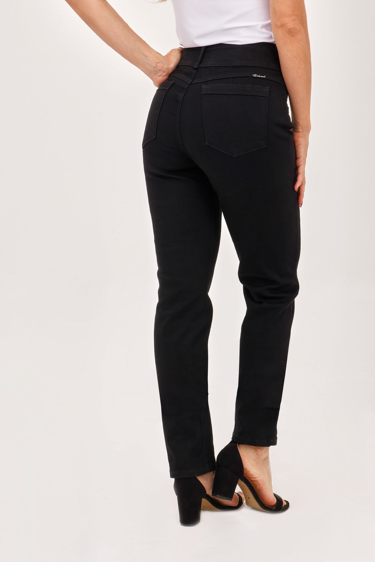 Jean Pretina Ancha Tiro Medio Negro