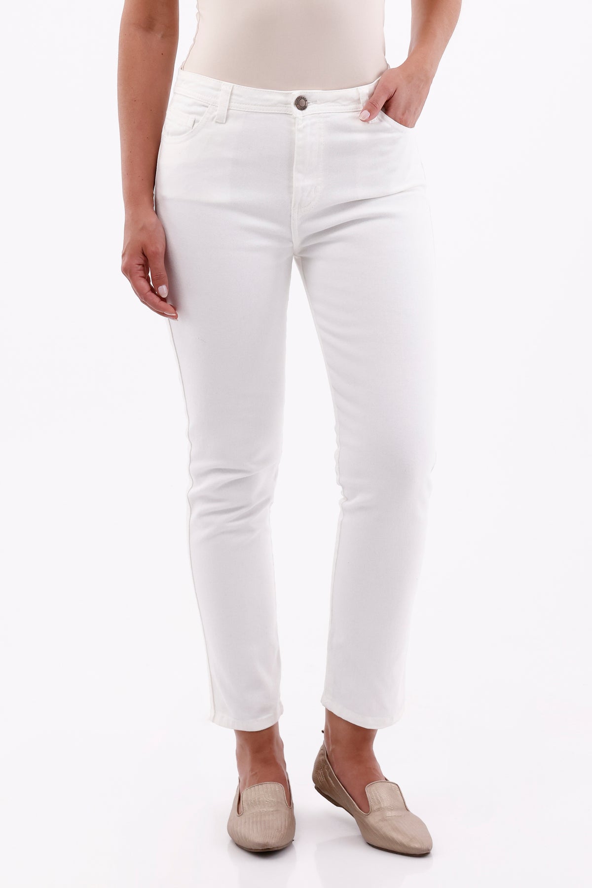 Jean Clásico Tobillero Crudo Para Mujer