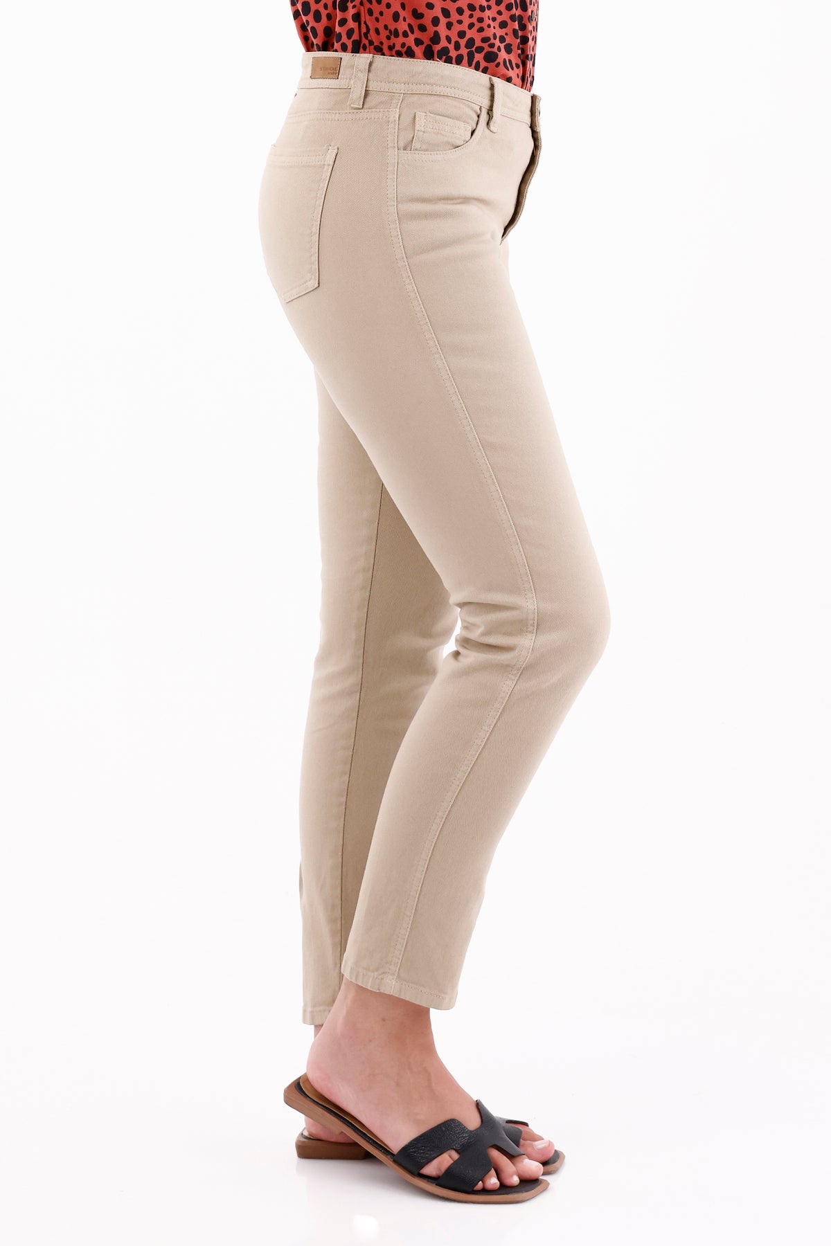 Jean Clásico Tobillero Taupe Para Mujer