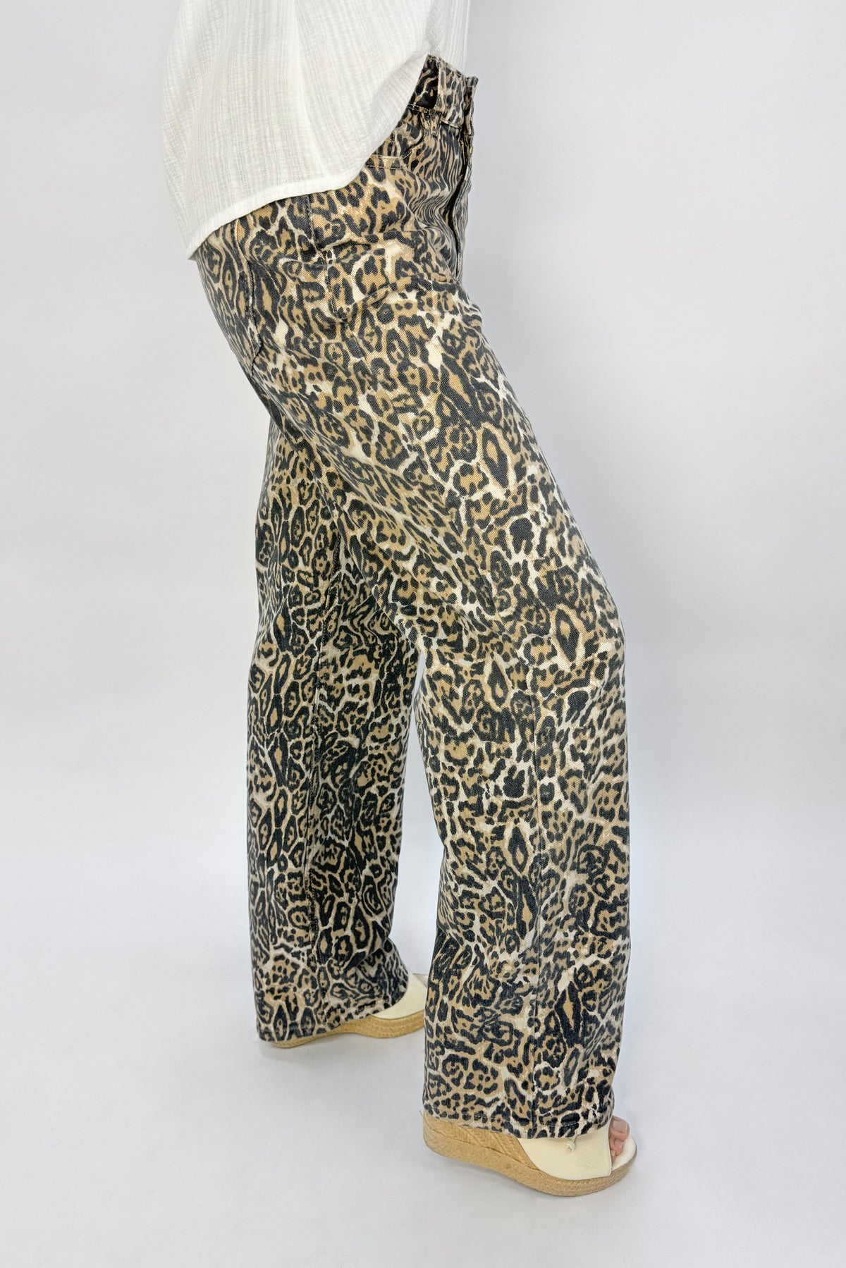 Jean Animal Print Tigre Camel