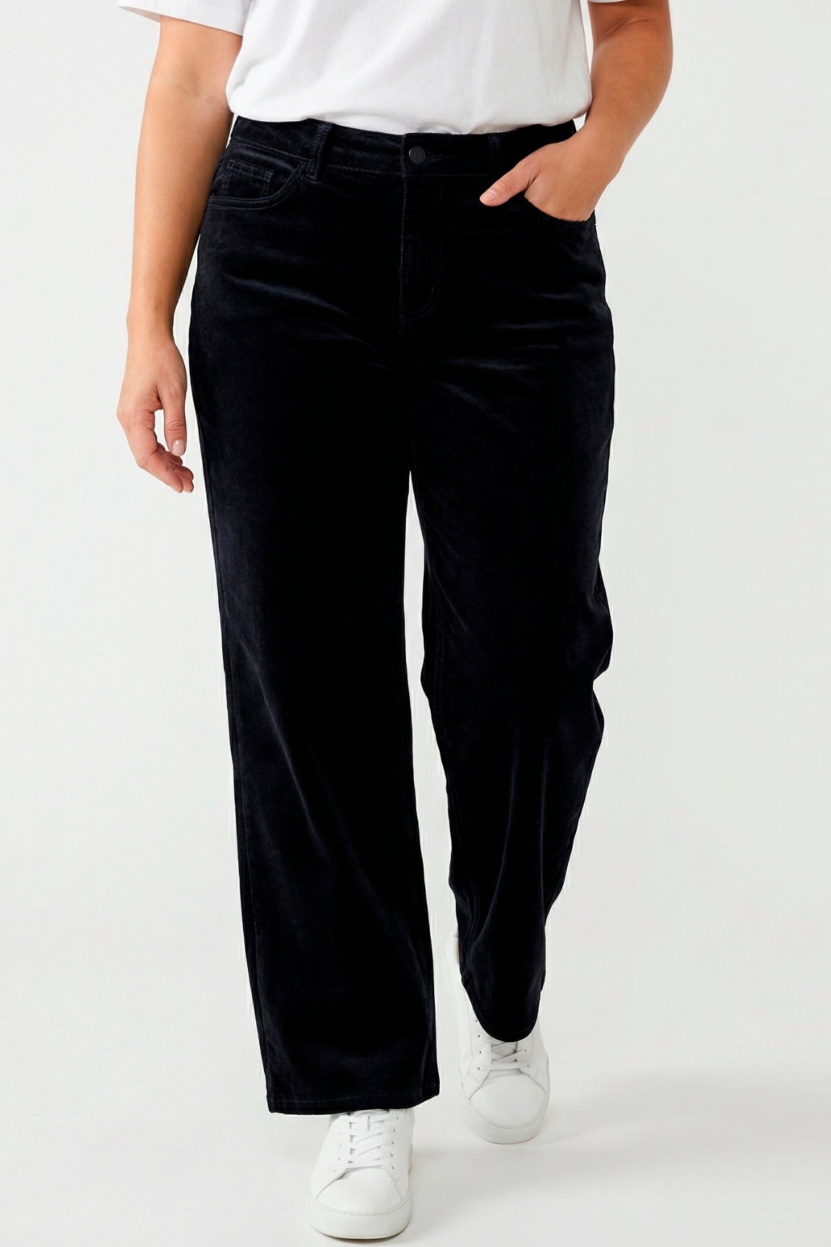 Jean en gamuza para mujer azul oscuro