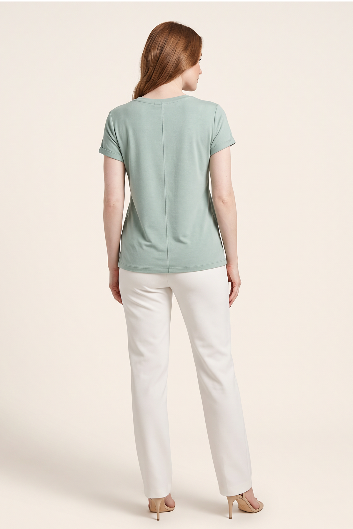 Camiseta en Algodón Verde Menta para Mujer