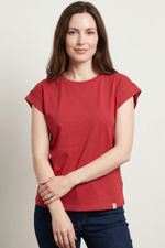 Camiseta Roja en Jersey para Mujer