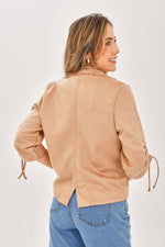Chaqueta Piel De Durazno Corta Camel