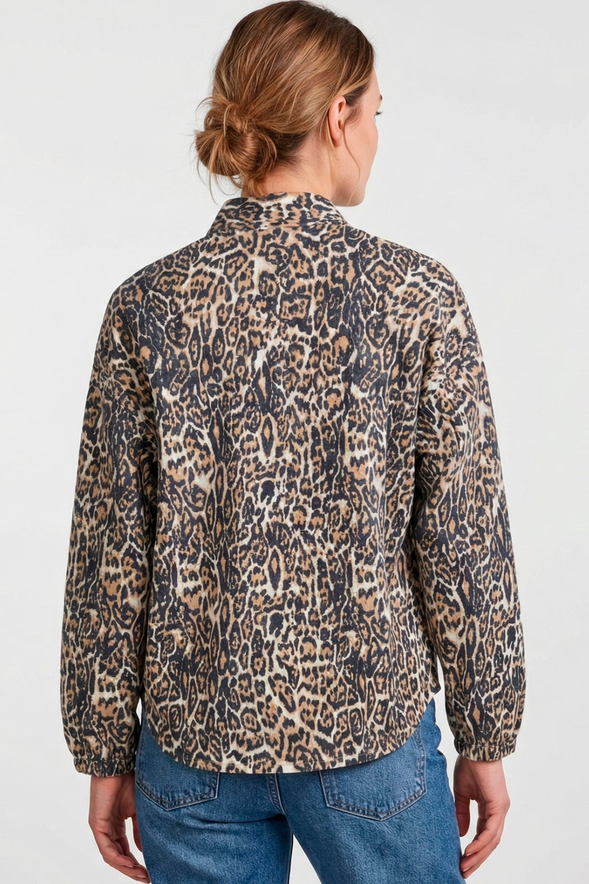 Chaqueta mangas elásticas en dril para mujer camel