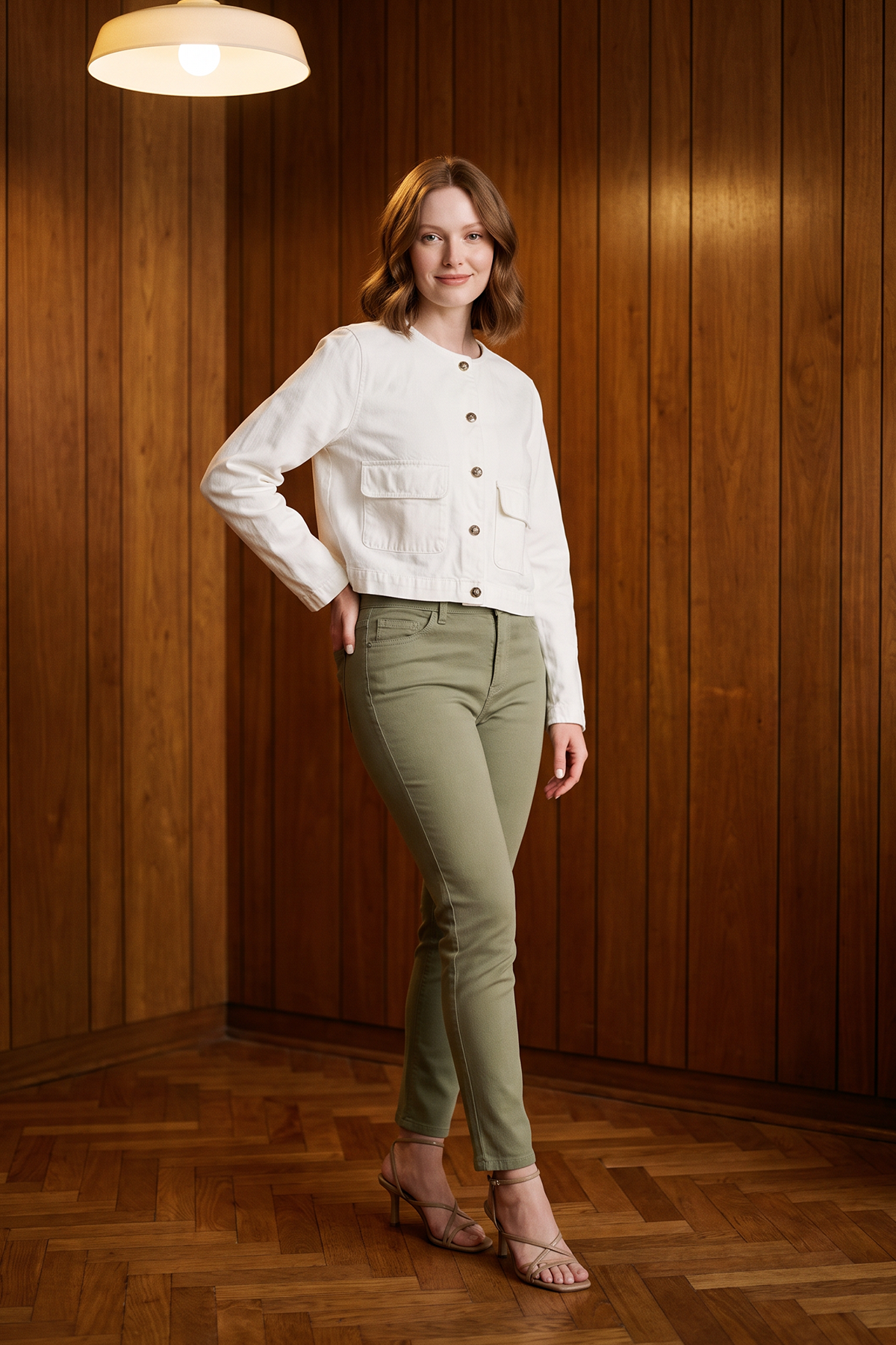 Chaqueta en Denim Blanco para Mujer