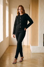 Chaqueta en Denim Rígido Negro para Mujer