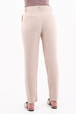 Pantalón Pasadores Prense Beige Para Mujer