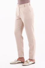 Pantalón Pasadores Prense Beige Para Mujer