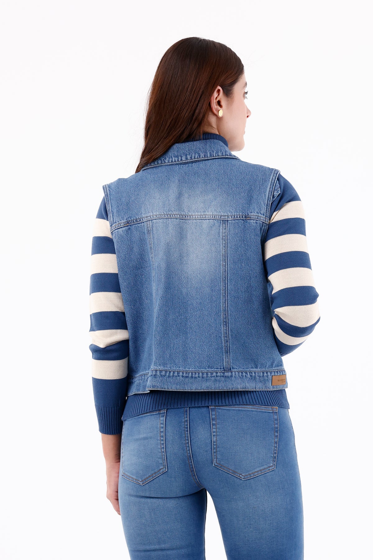 Chaleco 4 Bolsillos Índigo Azul Medio Para Mujer